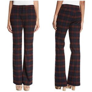 10 Crosby Derek Lam Plaid Boot Cut Pants - Black and Red